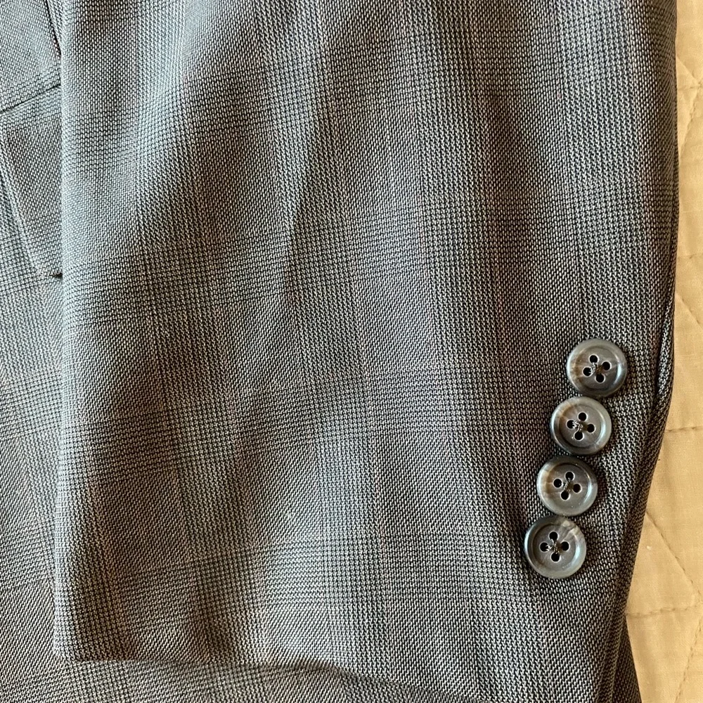 HART‎ SCHAFFNER & MARX Made in USA Subtle Glen Check Wool Suit Size 44 L